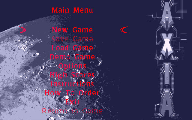 AXIA Main Menu